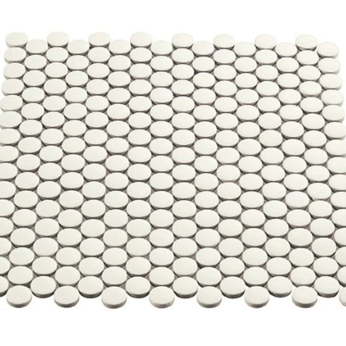 Multiplier in White Circle Mosaic 1"x1" Matte Tile
