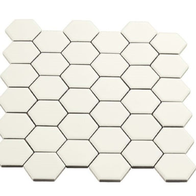 Multiplier in White Hexagon Mosaic 2"x2" Matte Tile