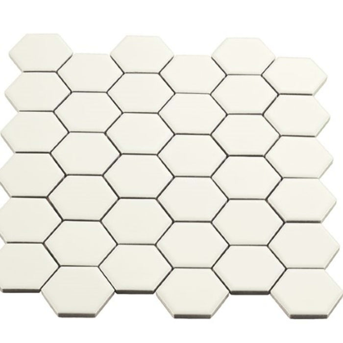 Multiplier in White Hexagon Mosaic 2"x2" Matte Tile