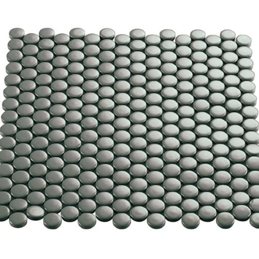 Multiplier in Grey Circle Mosaic 1"x1" Gloss Tile
