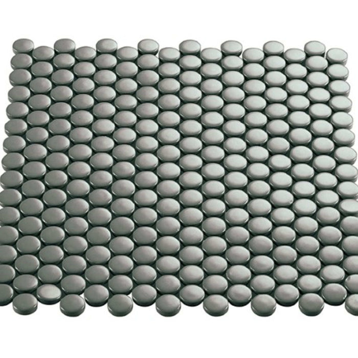Multiplier in Grey Circle Mosaic 1"x1" Gloss Tile
