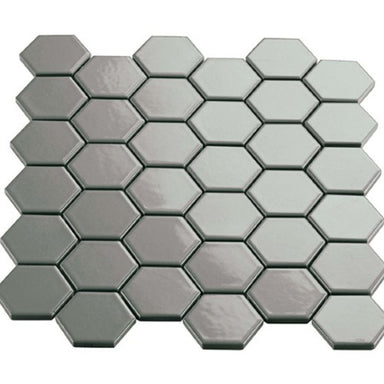 Multiplier in Grey Hexagon Mosaic 2"x2" Gloss Tile