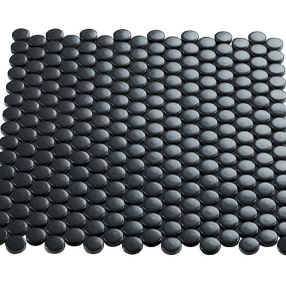 Multiplier in Dark Grey Circle Mosaic 1"x1" Gloss Tile