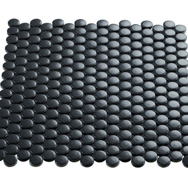 Multiplier in Dark Grey Circle Mosaic 1"x1" Gloss Tile