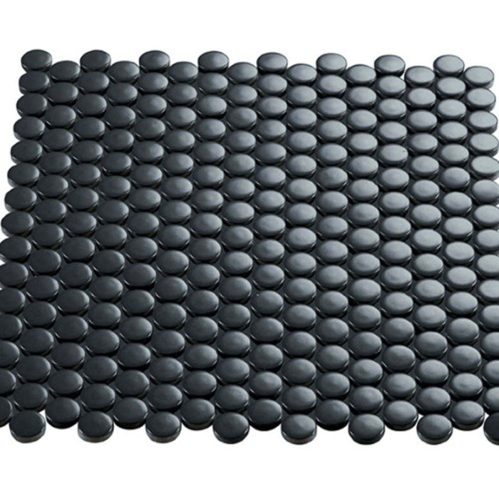 Multiplier in Dark Grey Circle Mosaic 1"x1" Gloss Tile