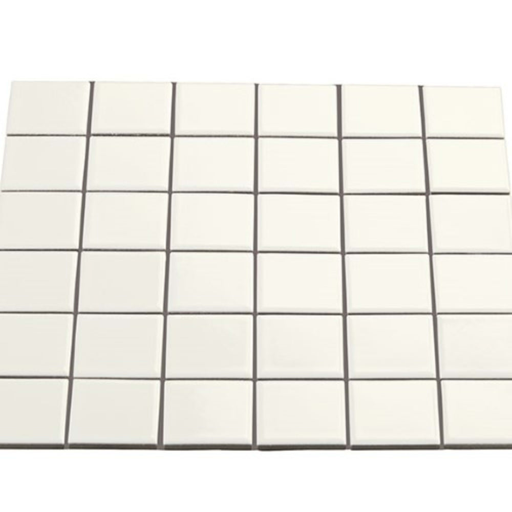 Multiplier in White Square Mosaic 2"x2" Gloss Tile