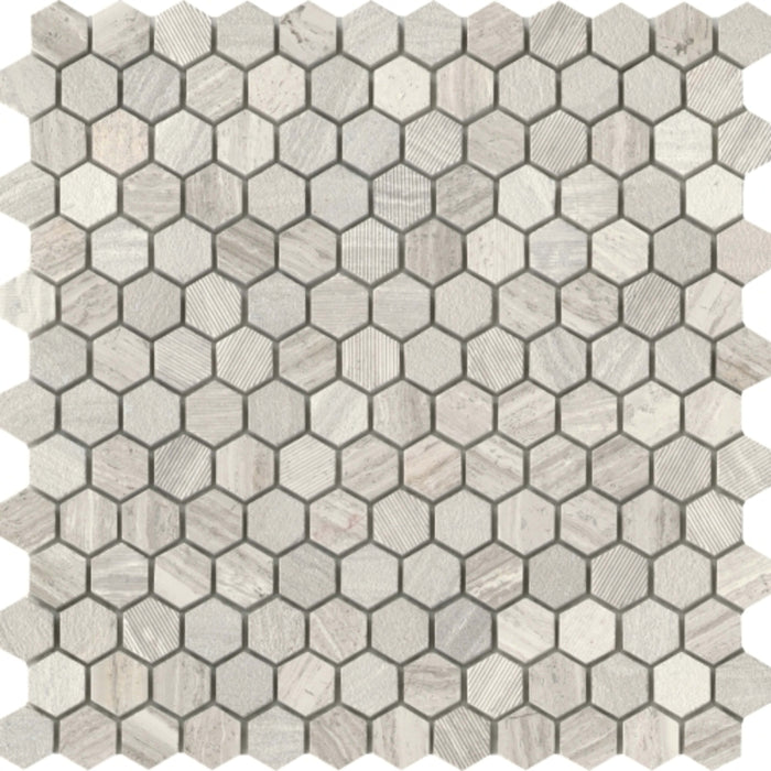 Metro in Cream - 1-Inch Hex Mosaic Natural Stone