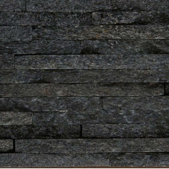 SLATE, QUARTZITE & SANDSTONE in Black Quartzite - Mini Stacked 6" X 24"