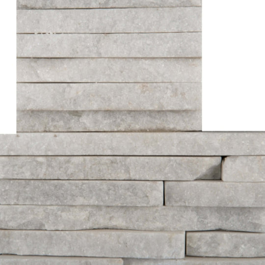 SLATE, QUARTZITE & SANDSTONE in White Quartzite - Mini Stacked Mini Corner Set 6" X 24" X 1.25"