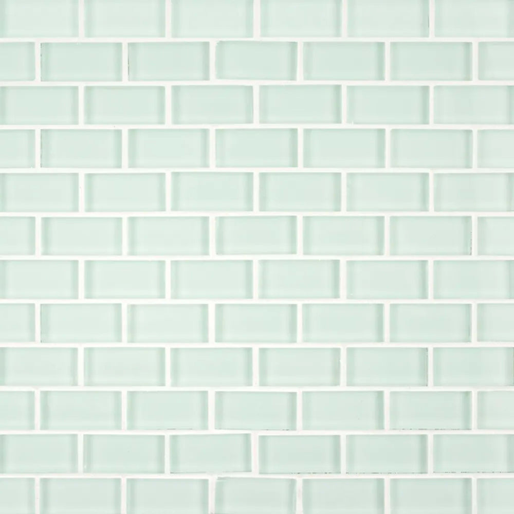Mint Brick Mosaic in Mint Glass Tile