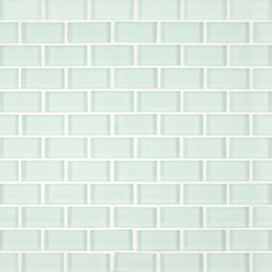 Mint Brick Mosaic in Mint Glass Tile