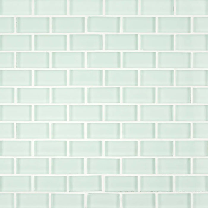 Mint Brick Mosaic in Mint Glass Tile