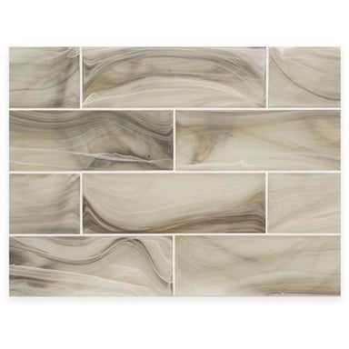 Montage - Cinnabar in Cinnabar 3x9 Silk Glass Tile
