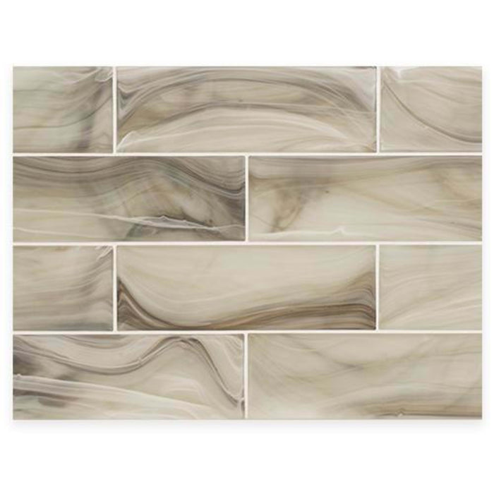 Montage - Cinnabar in Cinnabar 3x9 Silk Glass Tile