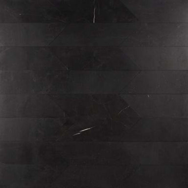 Nero Marquina in Nero Marquina 3x12 Chevron Honed Natural Stone