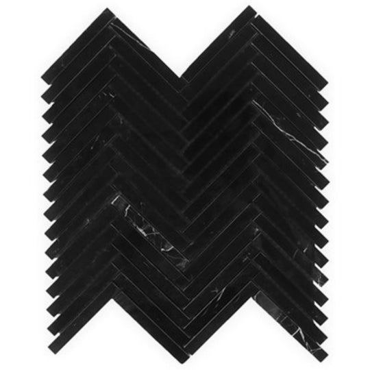 Nero Marquina in Nero Marquina .5x4 Herringbone