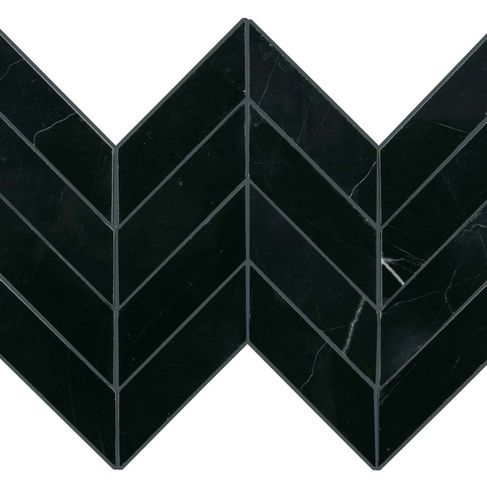Pietra Divina in Nero Marquina Chevron Natural Stone