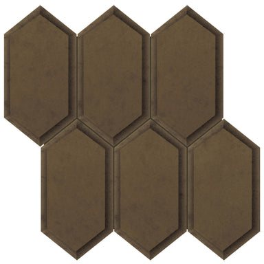 Obsidian in Antique Bronze Beveled Hexagon Glass Tile