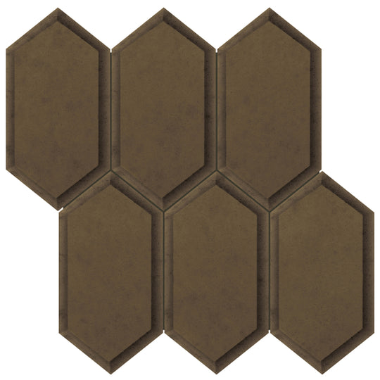 Obsidian in Antique Bronze Beveled Hexagon