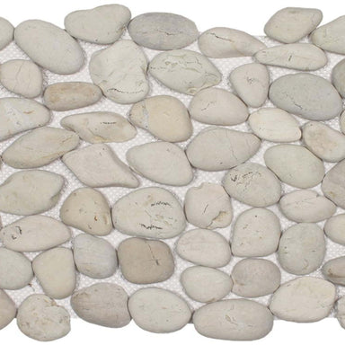 Ocean Stones - Pebble Mosaic in Classic White Tile