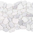 Ocean Stones - Sliced Mosaic in White Terrazzo Carrara Tile