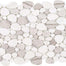 Ocean Stones - Sliced Mosaic in Light Wood Grain Italian White Tile