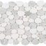 Ocean Stones - Sliced Mosaic in Bianco Carrara Thassos Tile