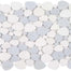Ocean Stones - Sliced Mosaic in Italian White Blue Celeste Tile