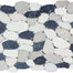 Ocean Stones - Sliced Mosaic in Black White Tan Tile