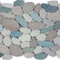 Ocean Stones - Sliced Mosaic in White Green Tan Tile
