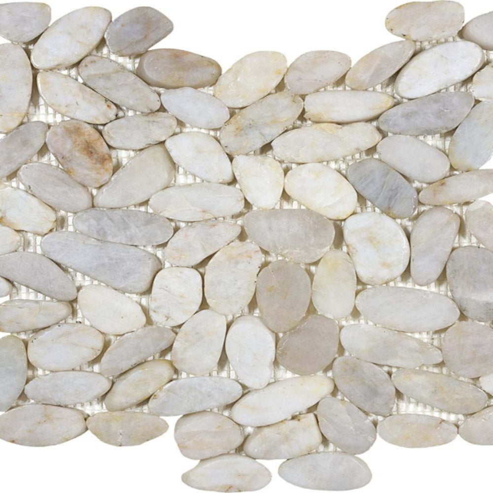 Ocean Stones - Sliced Mosaic in Ivory Tile