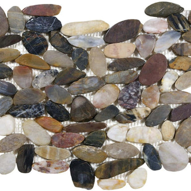 Ocean Stones - Sliced Mosaic in Tiger Eye Tile
