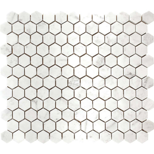 Carrara in Hexagon Mosaic