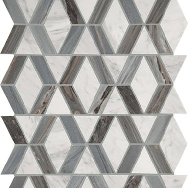 Perfit Mosaix in Ashen Palissandro & Carrara Wh Hinge Tile