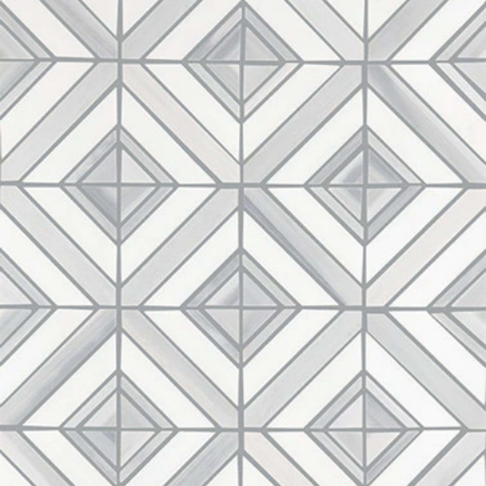 Perfit Mosaix in Grey Palissandro & Thassos Maze Tile