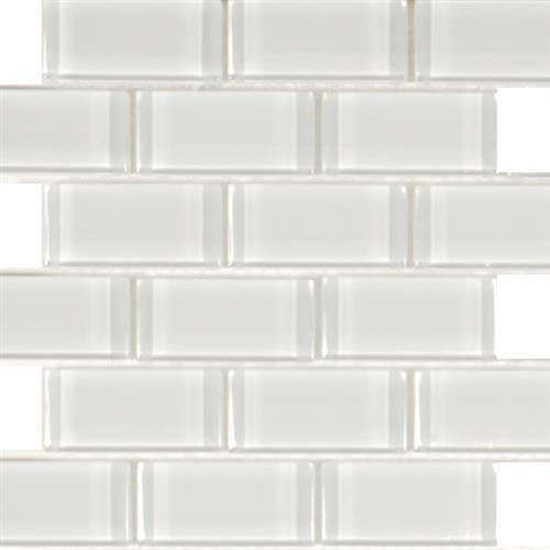 Pure White in White - Staggered 2x4 Glass Tile