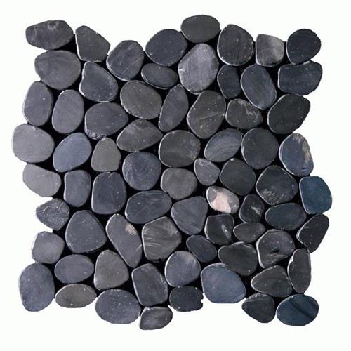 Botany Bay Pebbles - Sliced in Stained Black