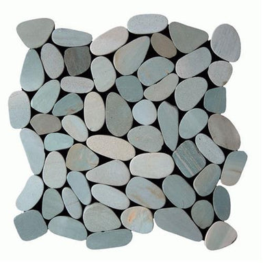 Botany Bay Pebbles - Sliced in Sea Green Natural Stone