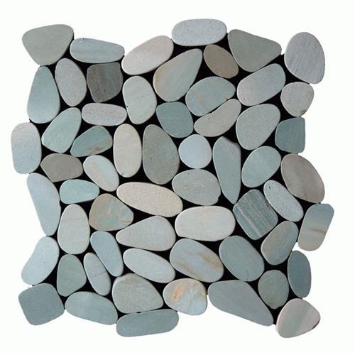 Botany Bay Pebbles - Sliced in Sea Green
