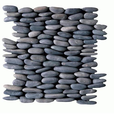 Botany Bay Pebbles - Stacked in Black Natural Stone