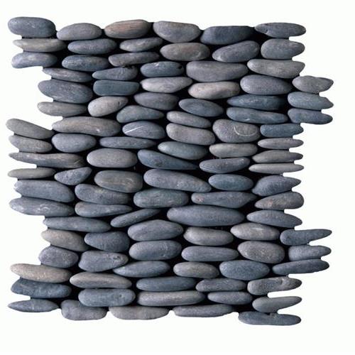 Botany Bay Pebbles - Stacked in Black Natural Stone