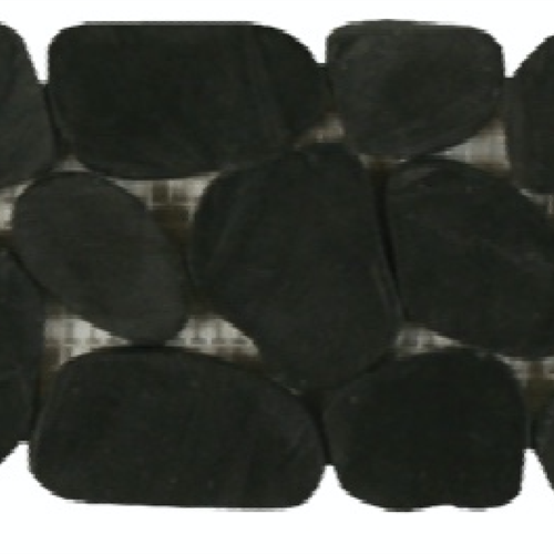 Botany Bay Pebbles - Sliced Borders in Black