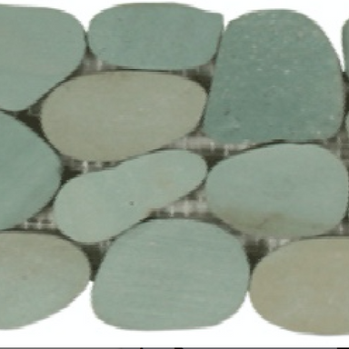 Botany Bay Pebbles - Sliced Borders in Sea Green Natural Stone