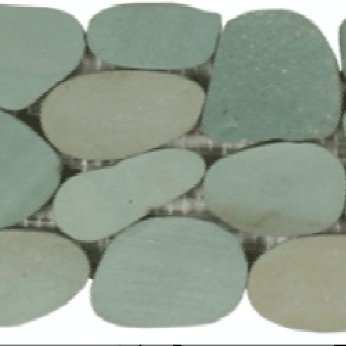 Botany Bay Pebbles - Sliced Borders in Sea Green