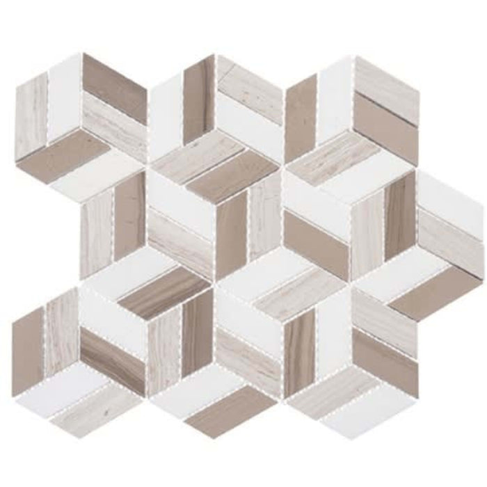 Joyous Moments in Quaint Corner 1x2 1/4 Hex Natural Stone