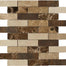 Anakie Marble & Metal in Emperador 1x4 Natural Stone