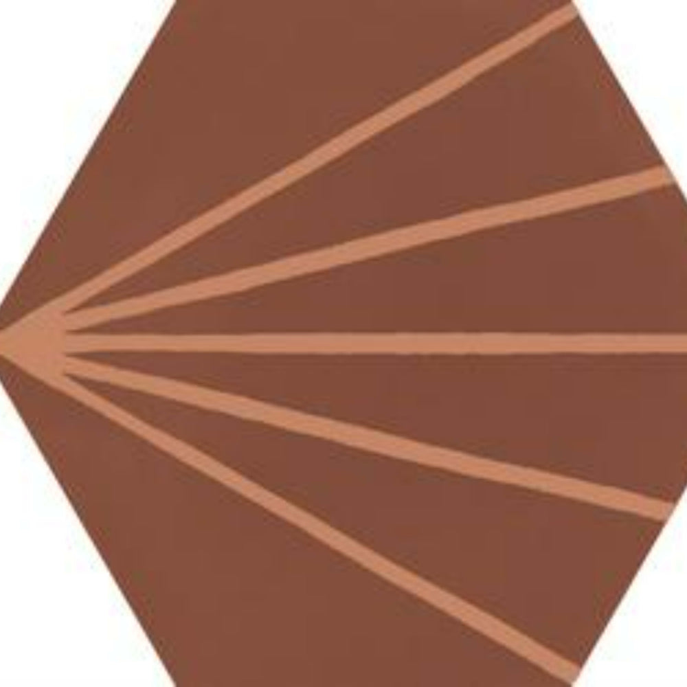 Stratford in Red Decoro Tratto-21x18 Tile