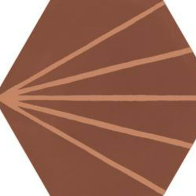 Stratford in Red Decoro Tratto-21x18 Tile