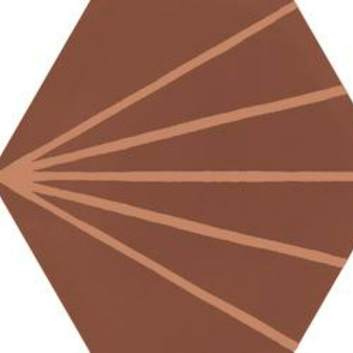 Stratford in Red Decoro Tratto-21x18 Tile