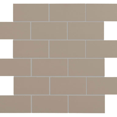 Retroactive 2.0 in Seal Taupe Mosaic 2"x4" Tile